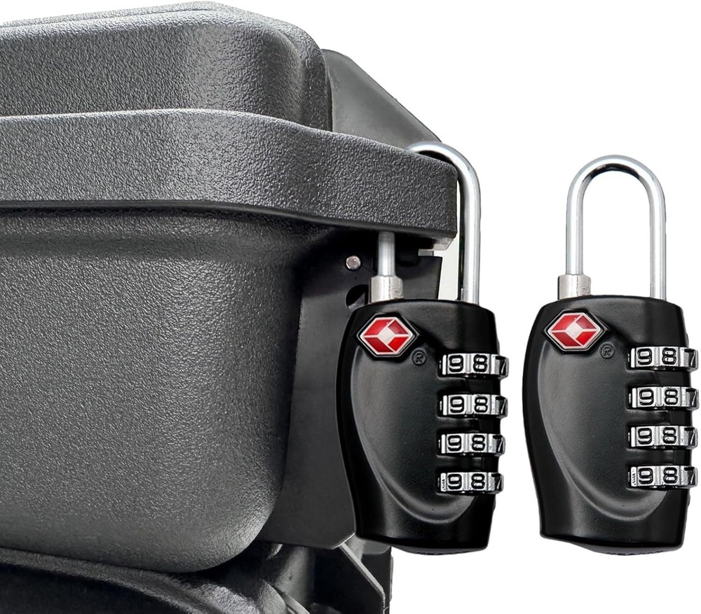 2 Pack TSA Approved Gun Case Locks - 4 Digit Travel Black-2 Pack, Black-D5