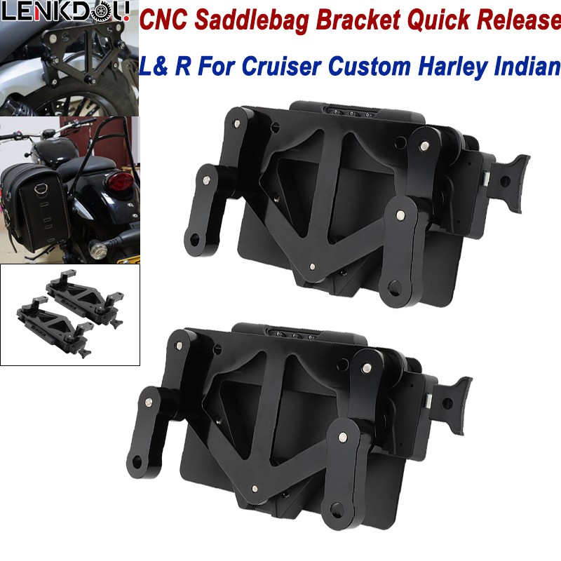 Motorcycle SaddleBag Brackets Quick Release Lockable Mounting System Universal