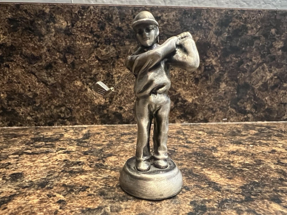 Pewter Golfing Man Chess Piece Or Figure