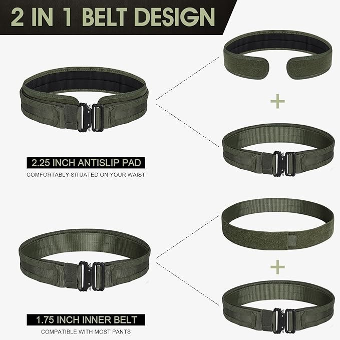 Heavy-Duty Tactical Molle Battle Belt with Quick-Release System
