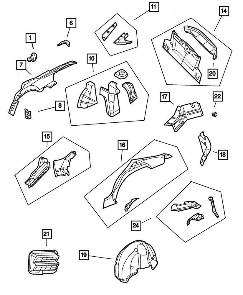 Genuine Mopar Quarter Panel Extension Right 4575224AM