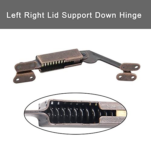 Spring Lid Support Hinge, 2Pcs Left Right Lid Support Hardware Hinge for Box,
