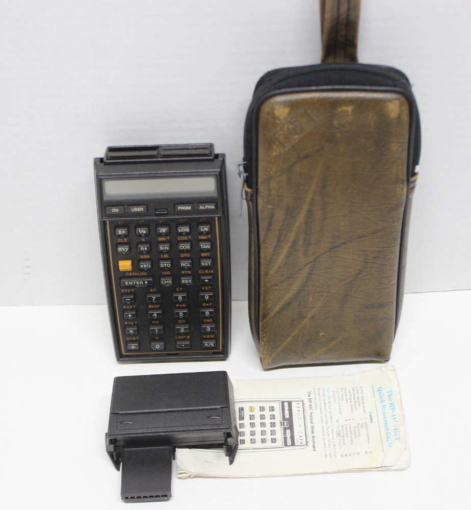 Hewlett Packard HP 41CV Calculator, Card Reader, Circuits 1, Math 1, Case - Read