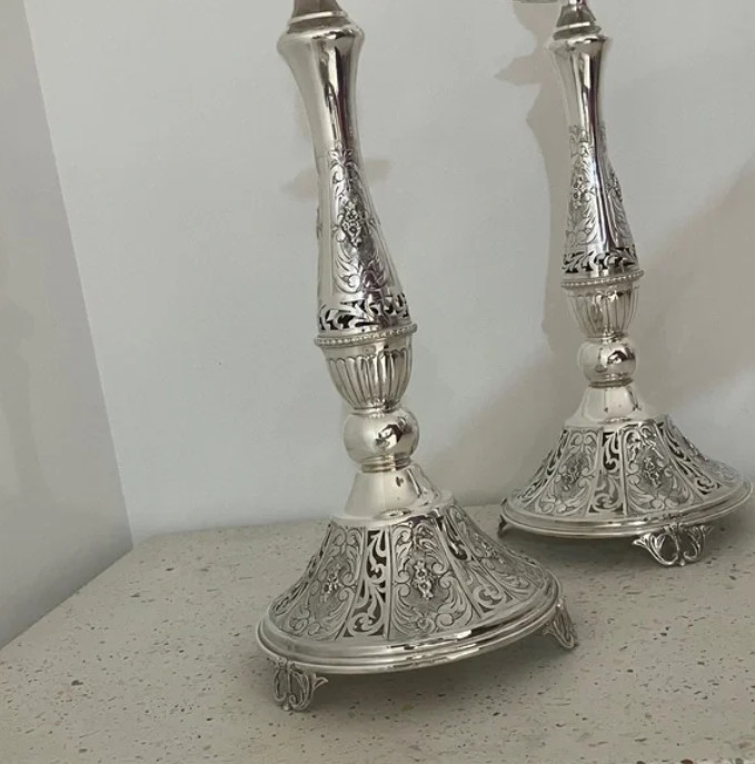 925 Sterling Silver Candlestick Pair