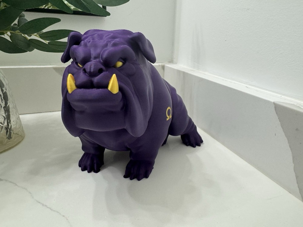 Omega Psi Phi Bulldog 3D Printed Sculpture, 5” Height