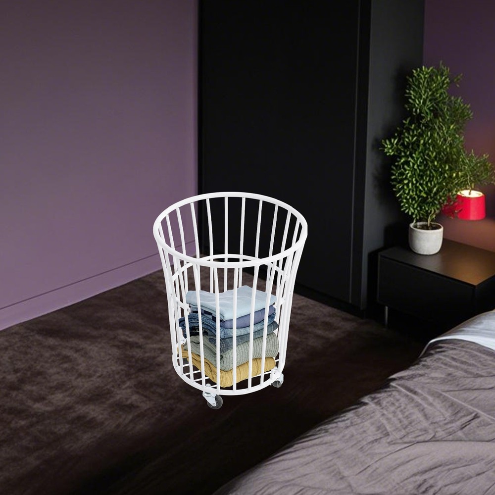 Ventilated Laundry Basket with Locking Wheels - Stylish and Durable Design