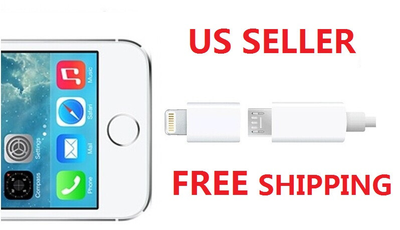 2x Lightning Micro USB Adapter covert  Apple iPhone 5, 6  iPad 4 mini 8 pin