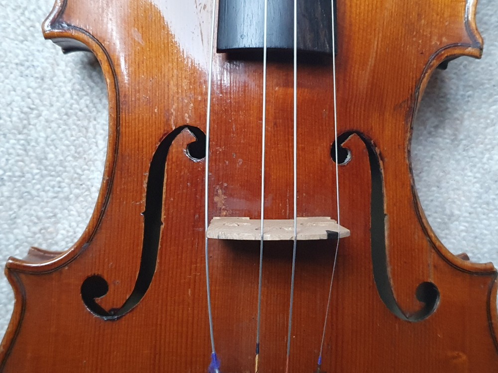 nice, old German 4/4 Violin "Stradivarius" Nicely flamed back!