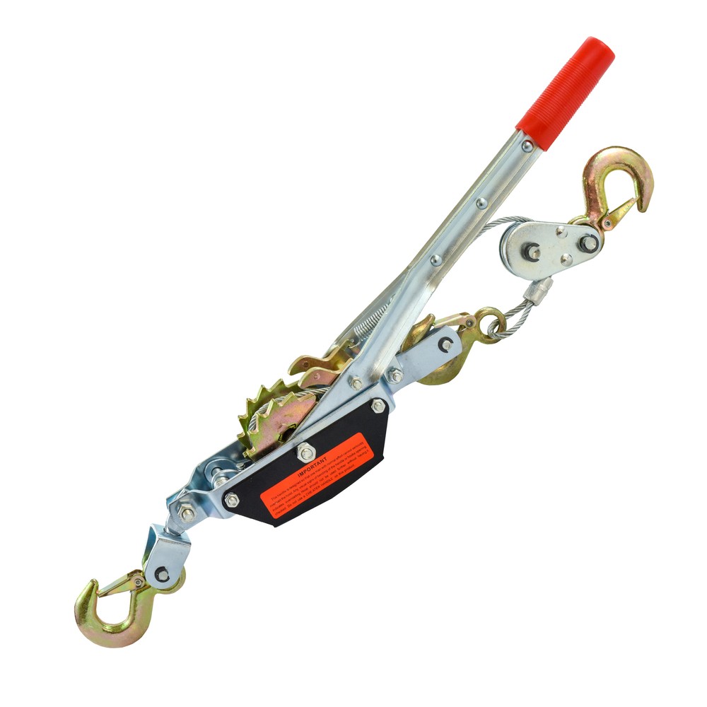 Segomo Tools 2 Ton 3 Hook Steel Cable Dual Gear Power Ratchet Puller System