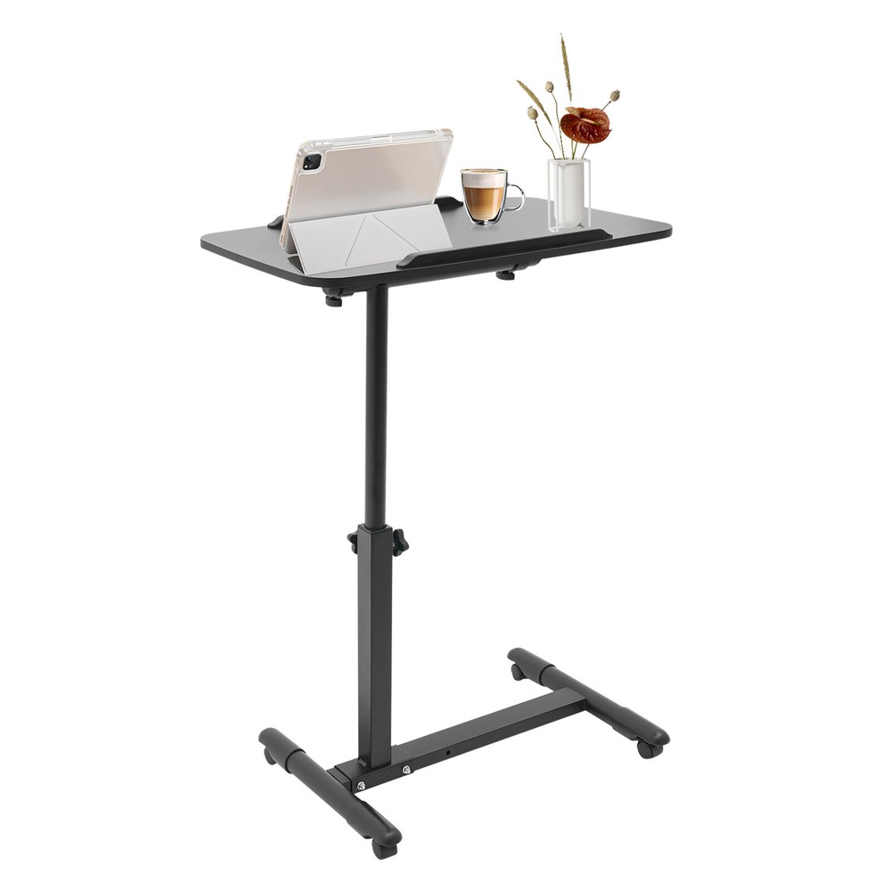 Adjustable Rolling Bedside Table - Modern Mobile Desk for Home & Hospital