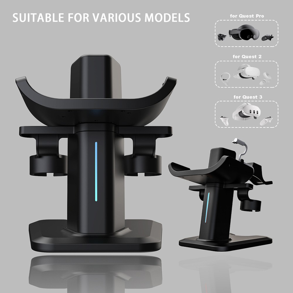 Display Stand for Quest 3 Headset Controllers Desk Base Charging Dock Holder