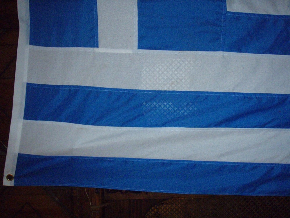Flag Greece, 7'6" x 3'6". AA Flags Consett.