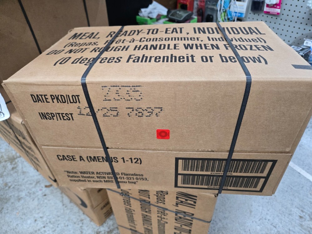 MRE CASE MEALS READY TO EAT - DATED 12/25 MENU A