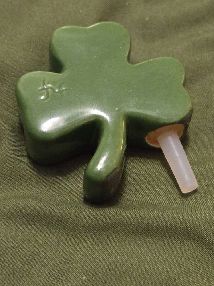 Nora Fleming Green Shamrock Mini Ceramic NF Initials