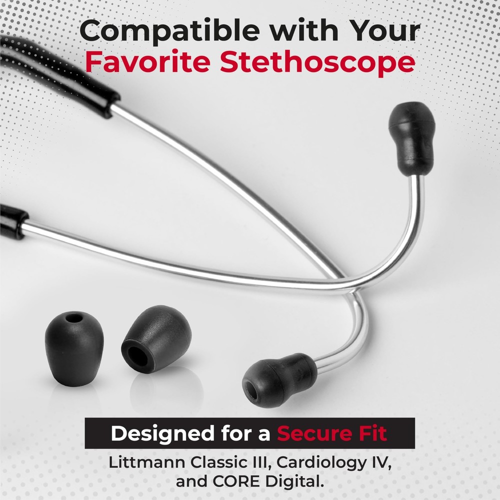 Stethoscope Replacement Ear Tips, Ear Pieces - Compatible with Littmann Steth...