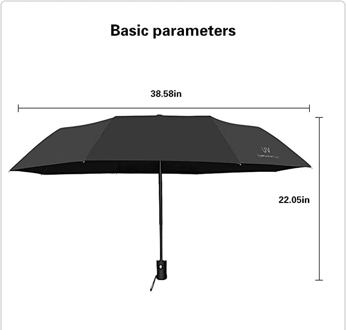Divine YLL Folding Automatic Open&Close Umbrella Black, Wind & Water & UV Proof