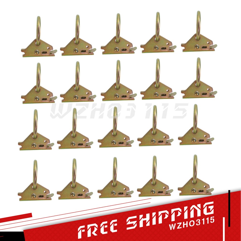 20PC E Track Tie-Down Anchors Fitting O Ring Enclosed Trailer Cargo Van Truck