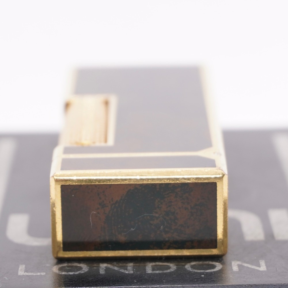 Dunhill Lighter Gold/Brown Lacquer_Ultrasonically Cleaned_WORKING