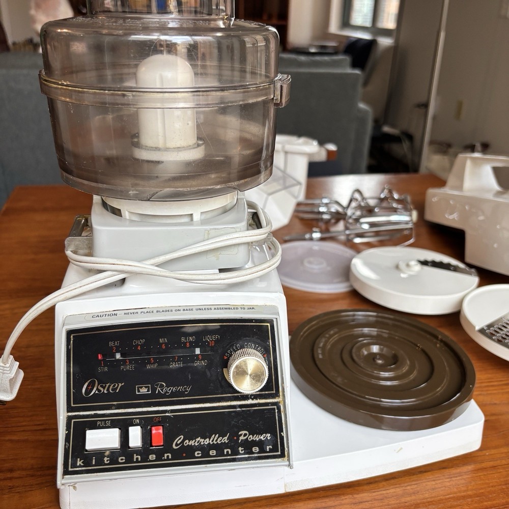 Vintage Oster 10-speed Regency Kitchen Center Blender, Mixer, Processor!