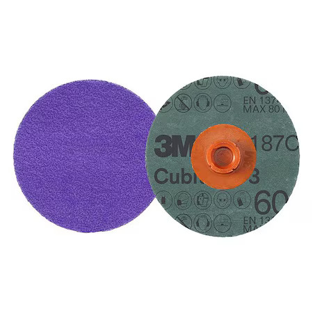 3M Cubitron 7100332090 Quick-Change Disc, Ceramic, 4 In Dia., Pk25