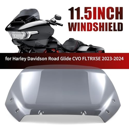 11.5" Wave Windshield Windscreen Wind Splitter Compatible for Harley Dark Smoke
