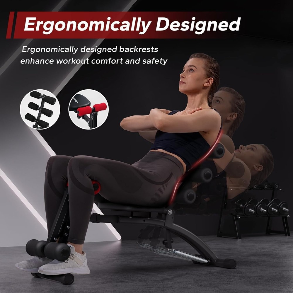 Ab Machine,Multi-Functional Adjustable Ab Trainer, Ab Workout Bench for Home Gym