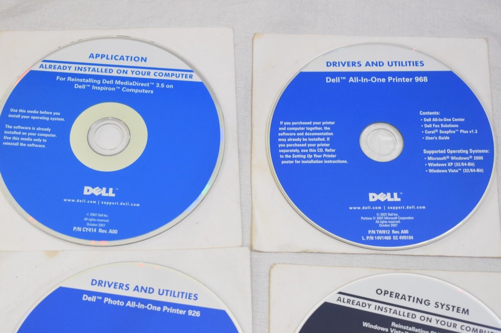 8 Disc Dell Dimension Resource CD & Dell Tools CD & Reinstall Roxio Easy CD
