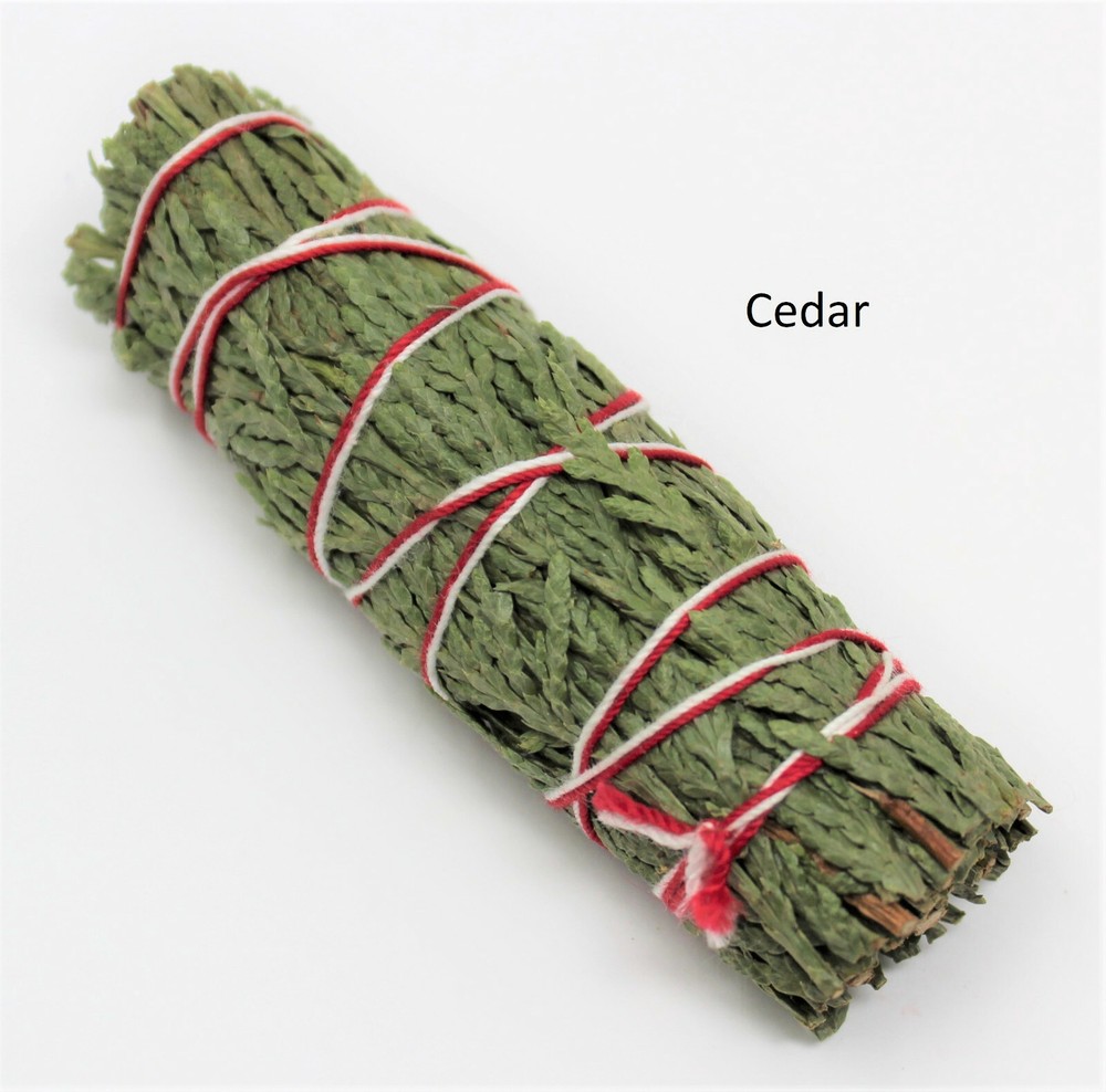 SAGE SMUDGE STICKS: BLUE, CEDAR & YERBA SAMPLER 3 PACK & SMUDGING FEATHER