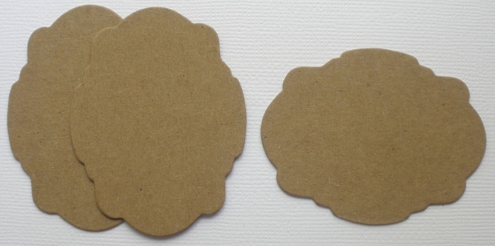 {4} MINI LABELS (Style 2) - Bare Chipboard Die Cuts - Embellishments