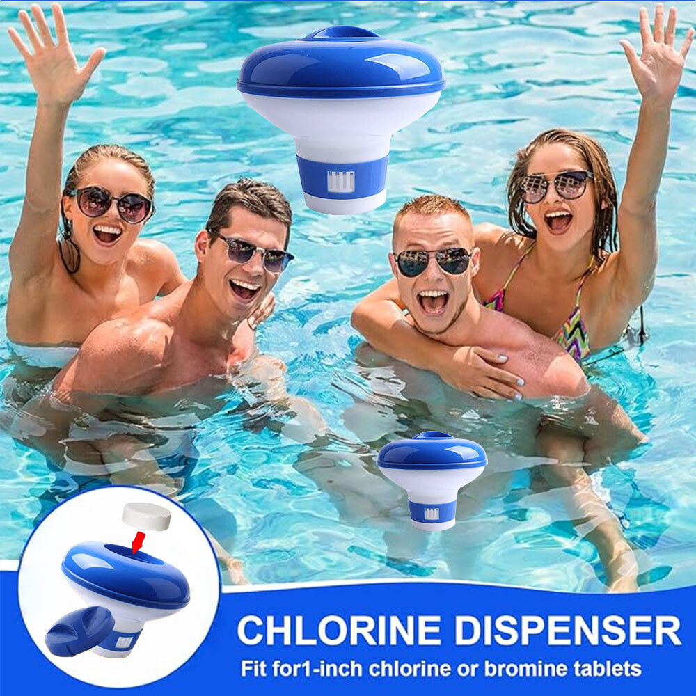 ABS Chlorine Tablet Dispenser Adjustable Flow,Floating Design for Pools/Spas