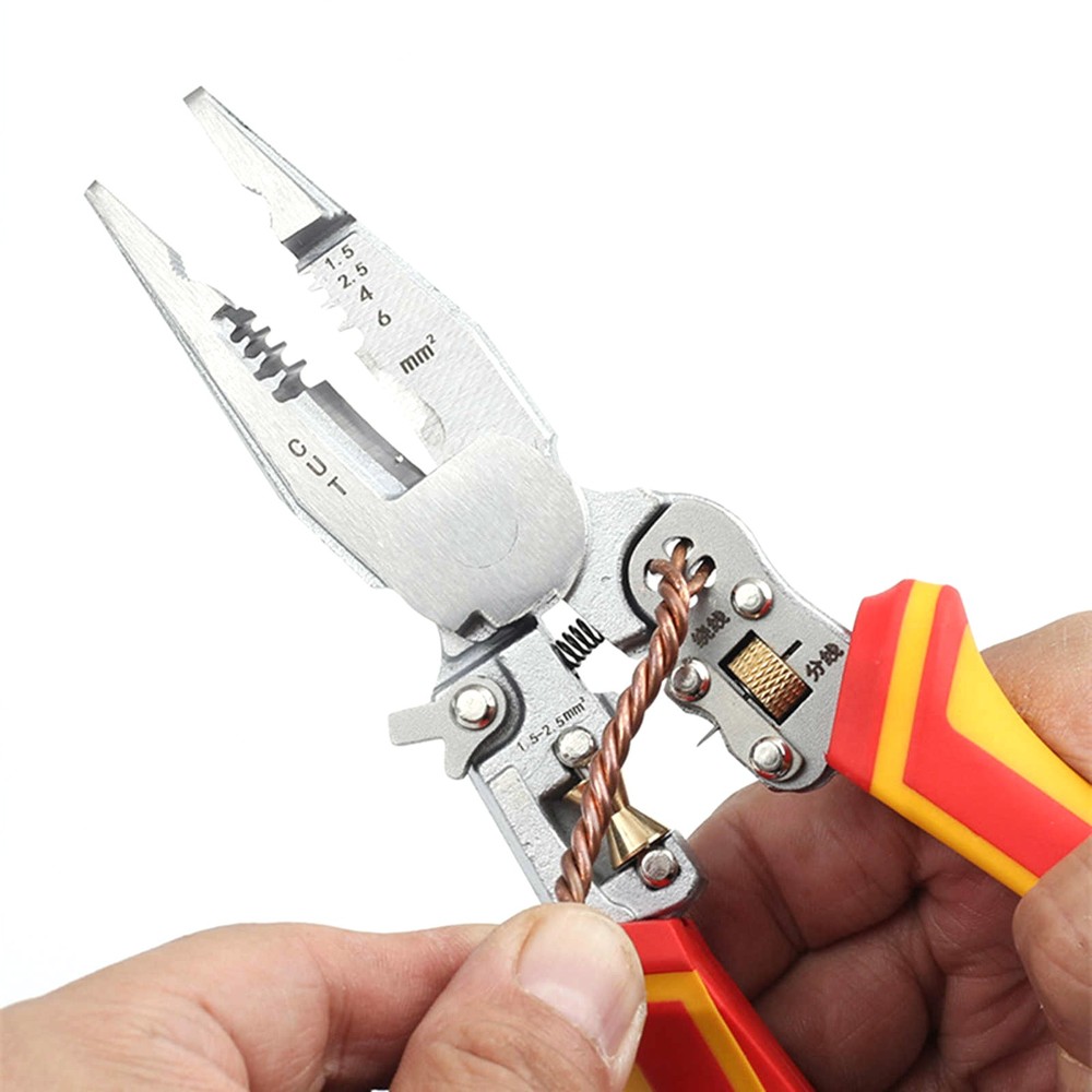 Wire Stripper Tool Multi Function Voltage Tester Pliers with Wire Twister Cutter