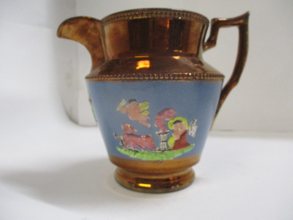 Vintage Copper Luster Lusterware Pitcher Lot A30