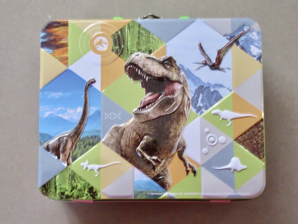 Universal City Studios Jurassic World Dinosaur Tin Lunch Box~Empty