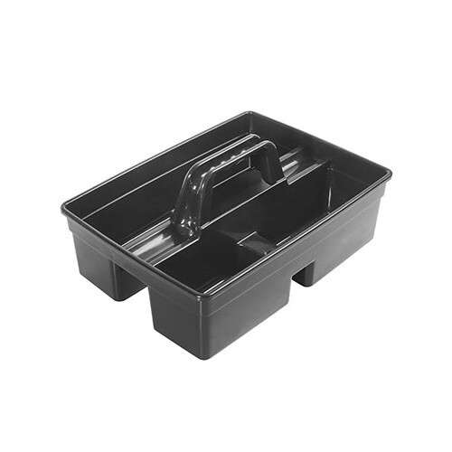 Winco PJC1511K 3 Compartment Black Janitorial Caddy