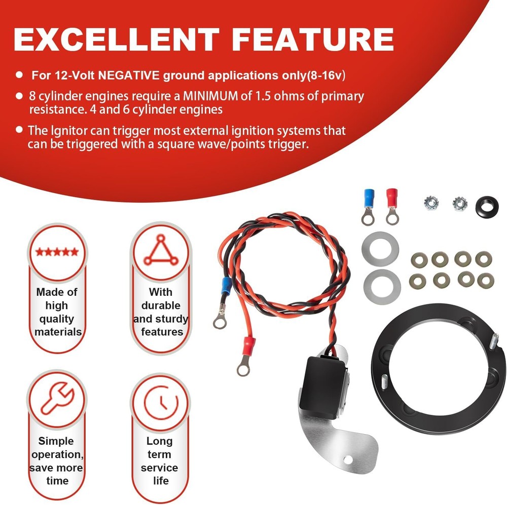 For Pertronix 1181 Ignitor Electronic Ignition Conversion Kit for Delco 8 Cylind