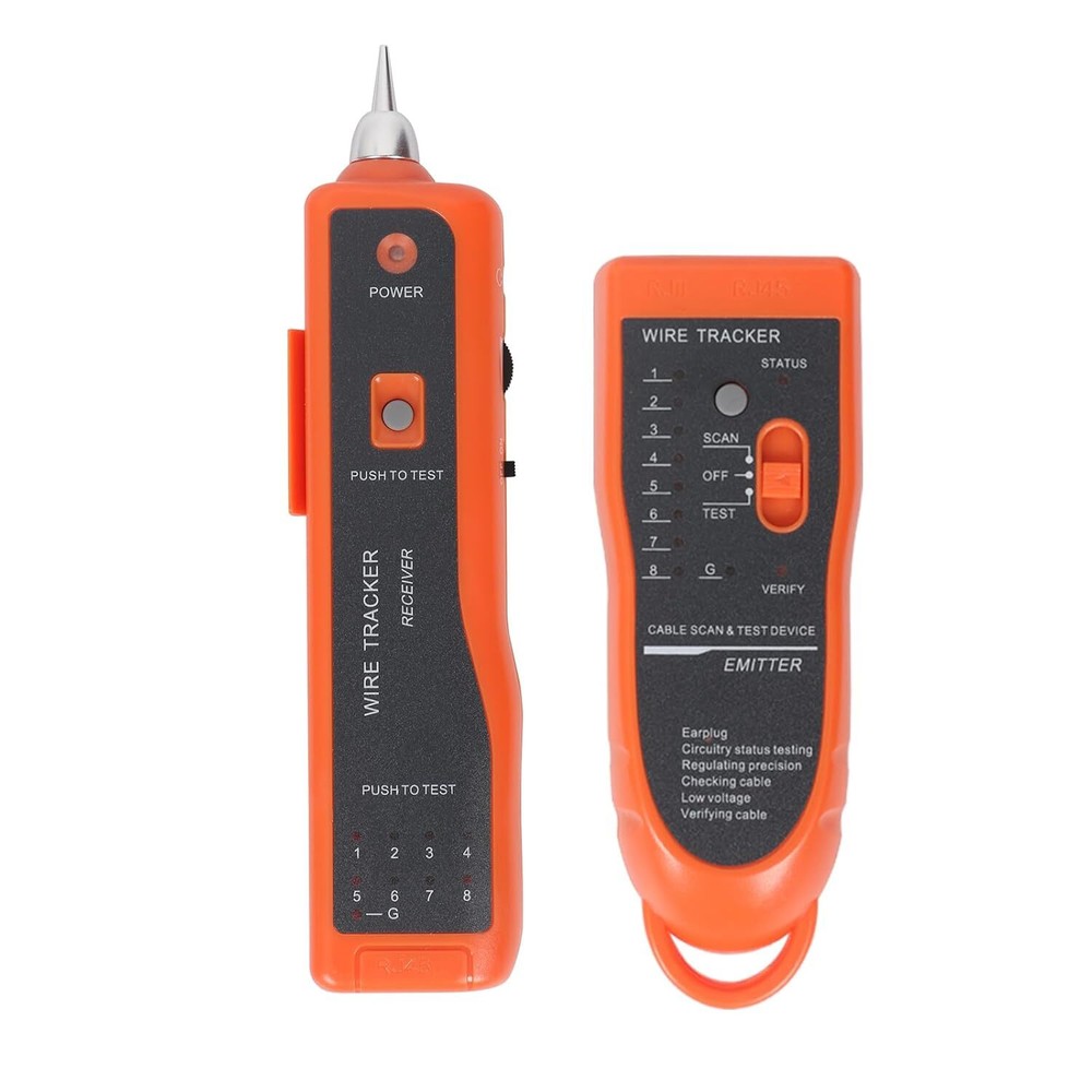 Orange Electric Circuit Testing Device Wire Tracker With Headset Toolkit