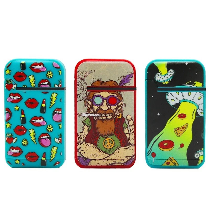 Zengaz Windproof Jetflame Refillable Lighters, 2-Pack Mixed Designs