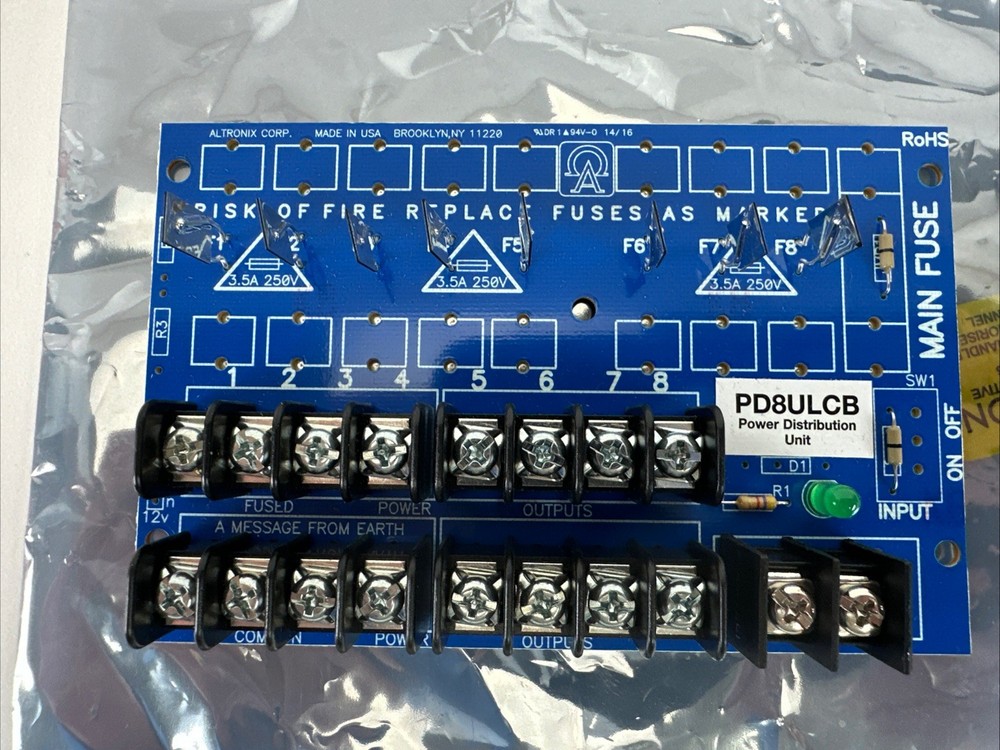 Altronix Eight Output Power Distribution Module P/N: PD8ULCB