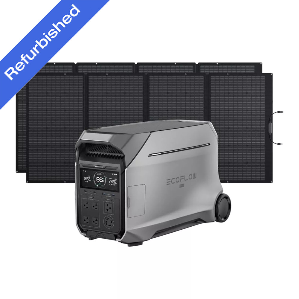 EcoFlow DELTA Pro 3 4kWh Power Station+2X400W Solar Panel Solar Kit Refurbished