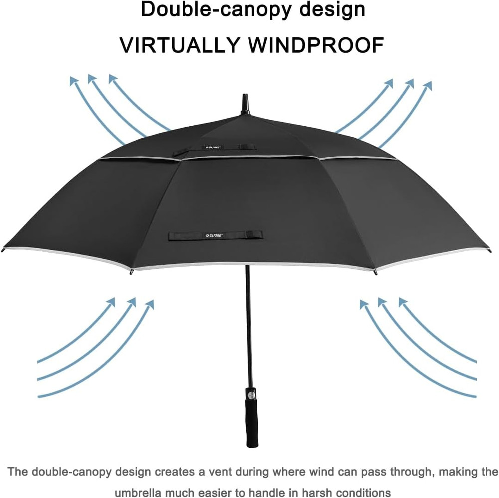 47/54/62/68 Inch Automatic Open Golf Umbrella Oversize Extra Large Double Canopy