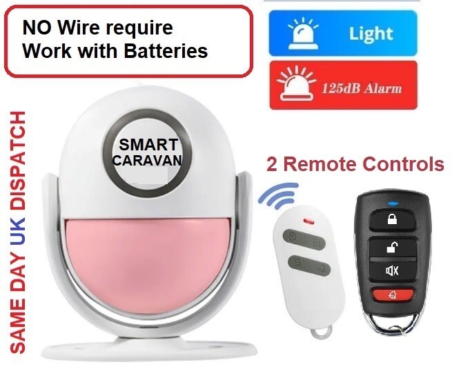 Motorhome-Caravan-Campervan Security Alarm System Motion Sensor Siren+2 Remotes
