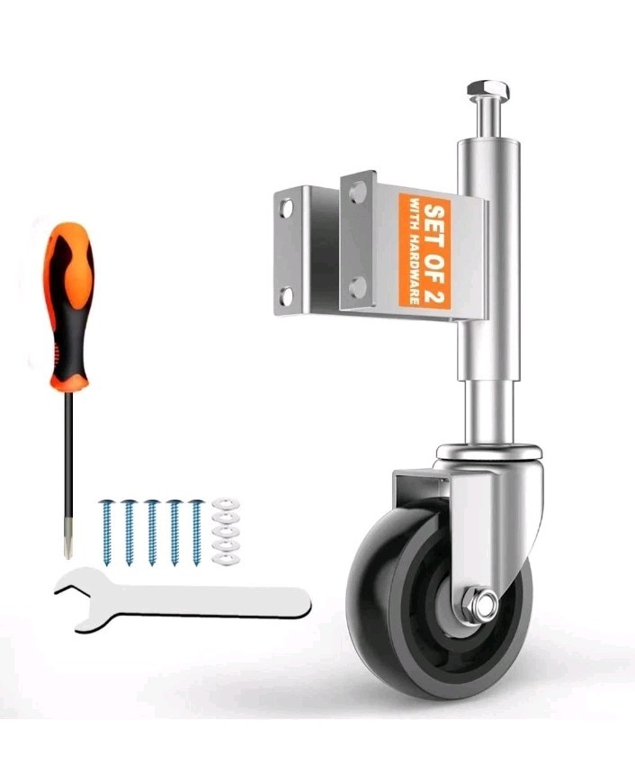 Gate Casters Wheels. 2 Pack. 5” Heavy Duty. Spring Loaded With Hardware