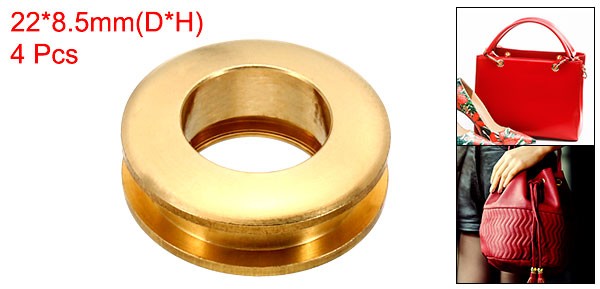 4Pcs 12mm(1/2 Inch) Solid Brass Hole Eyelets Arc Surface Grommets Brass Tone