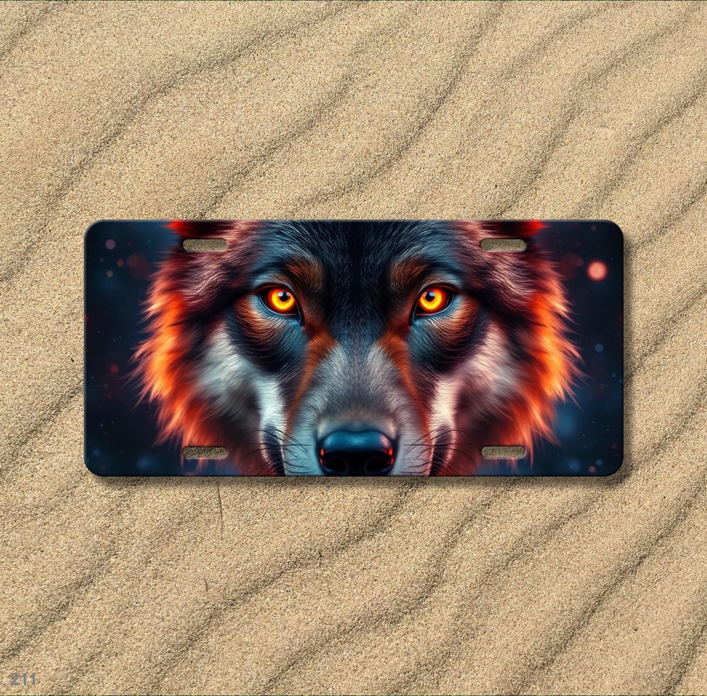 Realistic Wolf License Plate Customizable Front Plate Anniversary Gift