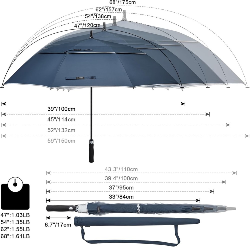 Exceptional 54-Inch Golf Umbrella – Wind Resistant, Stylish & Auto Open Function
