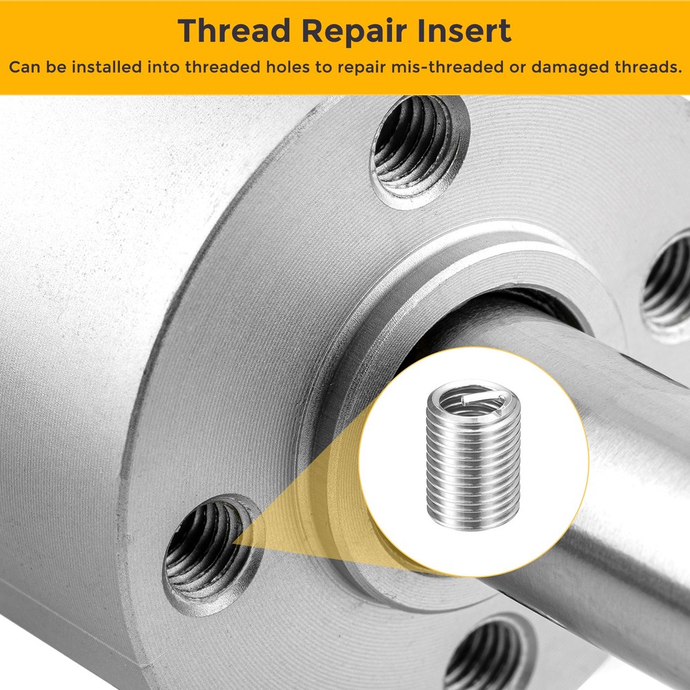 50pcs Wire Thread Inserts M6 x 1 x 2.5D Metric Helical Threaded Sleeve