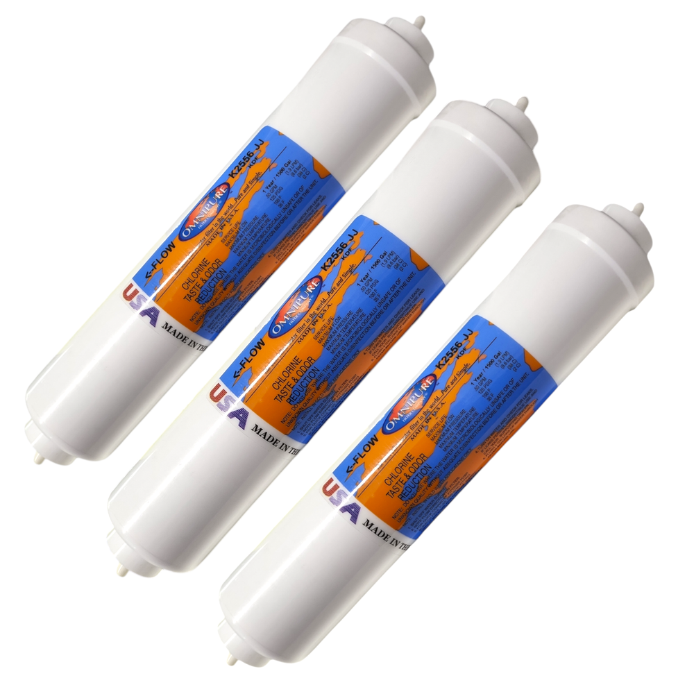 Omnipure K2556-JJ All KDF-55 Inline Water Filter 1/4" QC 3-PACK