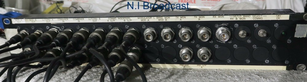 Sat truck DSNG / RF interface panel with l band units etc