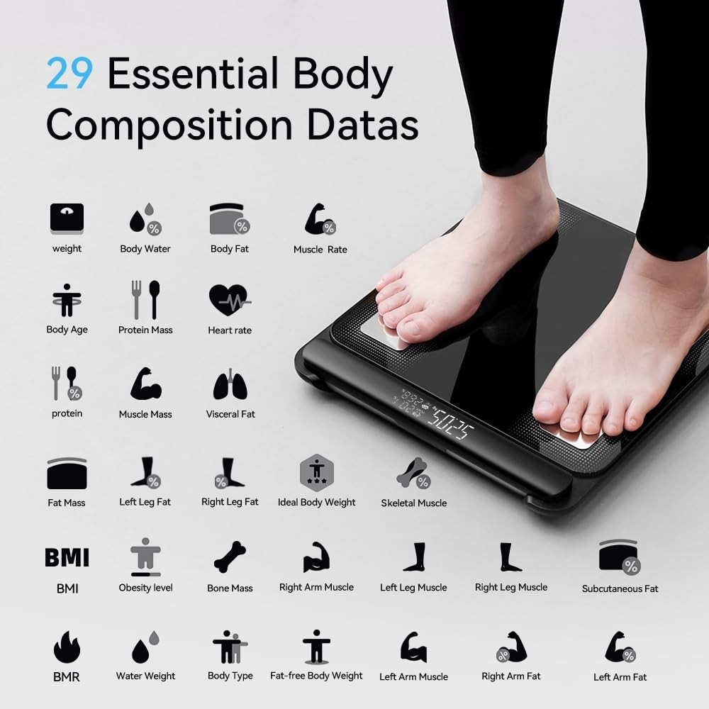 FITDAYS 8Electrode Smart Scale Full Body Composition Analyzer Bluetooth