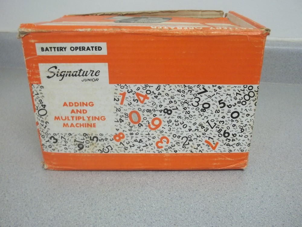 Vintage Adding and Multiplying machine Signature Junior with original box